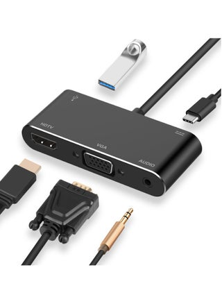 5 in 1 USB C Hub with 4k HDMI, PD Charging, VGA, USB, Audio Docking Station for MacBook Pro, Laptops - pzsku/ZCC4BA8EB1492E975B844Z/45/_/1740376175/1cd036fe-5590-4121-8029-5e55431f5e5d