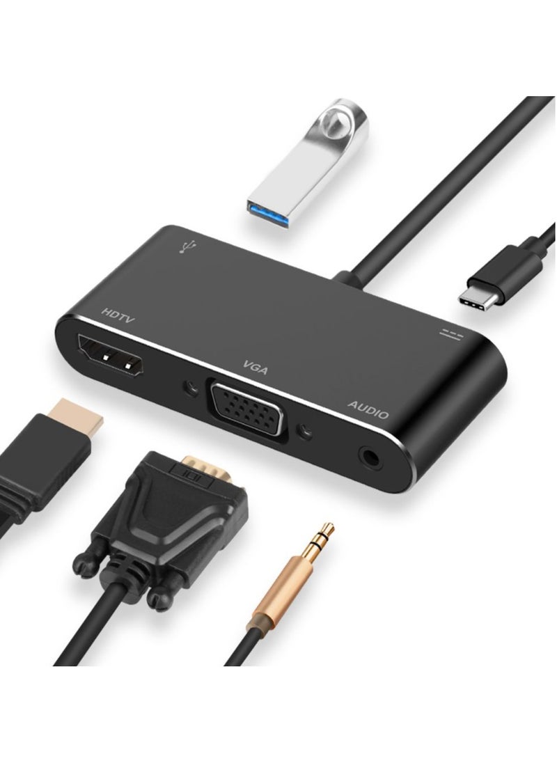 Prostyle 5 in 1 USB C Hub with 4k HDMI, PD Charging, VGA, USB, Audio Docking Station for MacBook Pro, Laptops  - Image 1