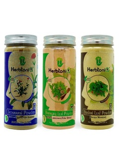Herbtoniq 100% Natural Jatamansi Bhringraj Leaf And Brahmi Leaf Powder For Dandruff Hairfall Hair Care Regimens (450 Gram)  - Image 1