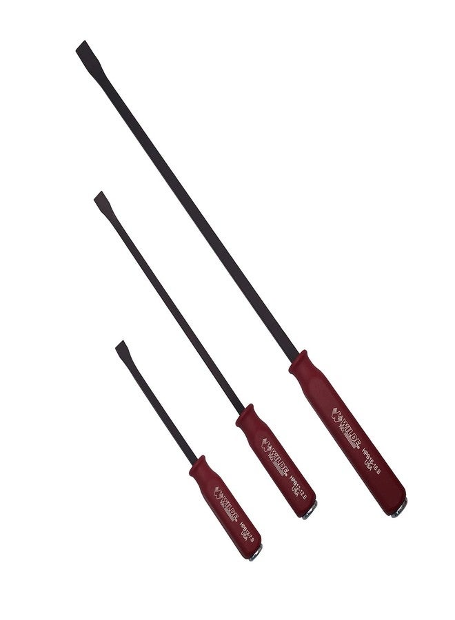 Wilde Tool HPB3-SQ.B/HTHC 3-Piece Hard Cap Pry Bar Set - 12", 17" & 25" Bars - Image 1