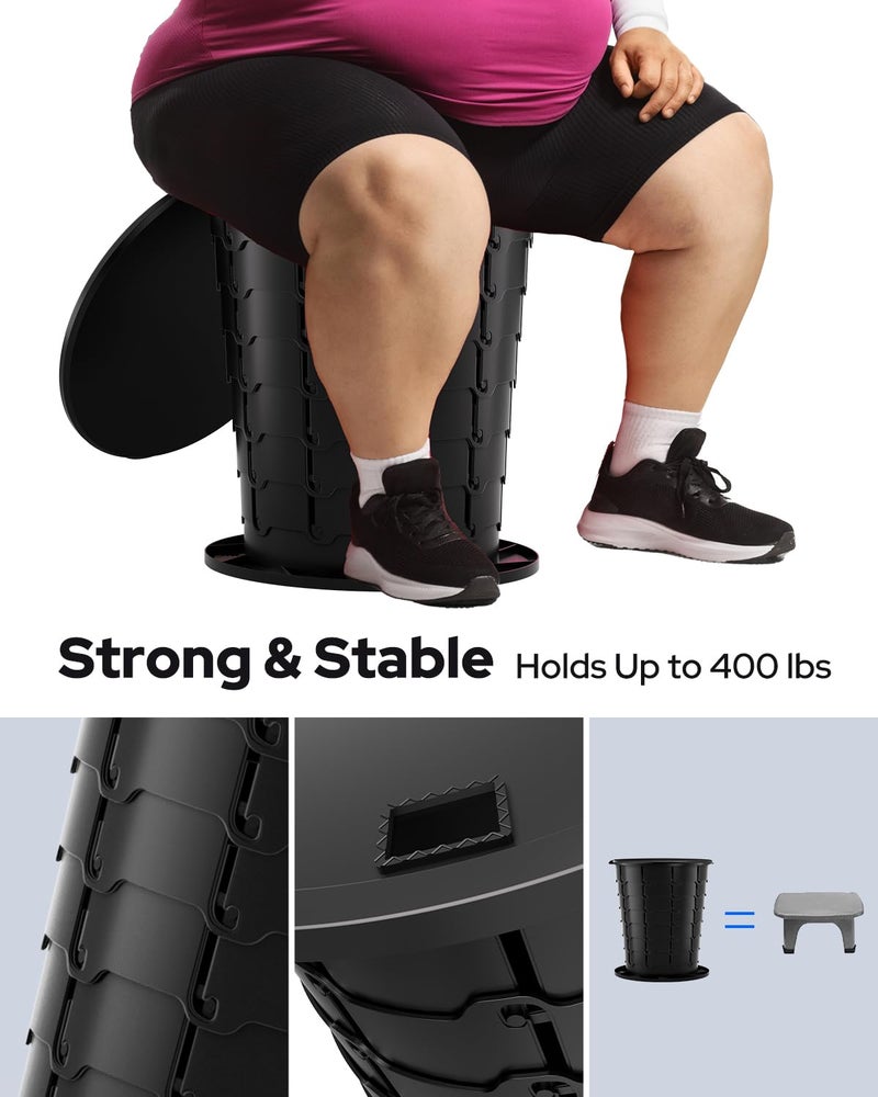 LuckyNov Height Adjustable Portable Folding Toilet for Camping, Adults & Kids, 400 lbs Capacity | Compact Travel Toilet with Lid, Waste Bags & Gel Packs | Outdoor, RV, Hiking, Emergency Potty - Image 3
