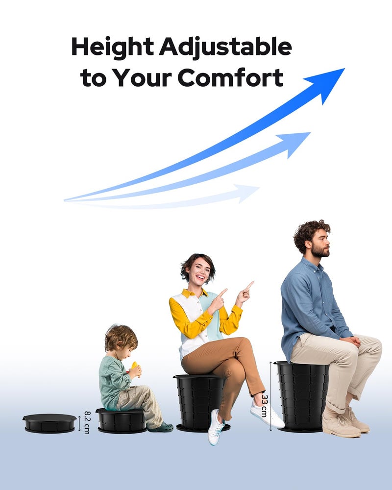 LuckyNov Height Adjustable Portable Folding Toilet for Camping, Adults & Kids, 400 lbs Capacity | Compact Travel Toilet with Lid, Waste Bags & Gel Packs | Outdoor, RV, Hiking, Emergency Potty - Image 2