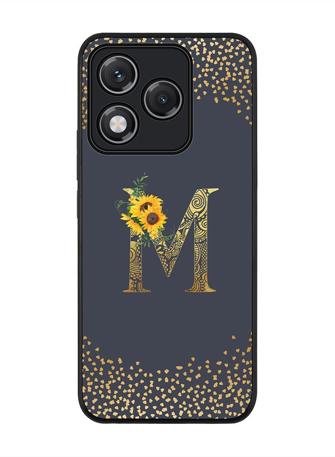 Stylizedd For Honor 400 Lite Case,Slim fit Camera Protection, Shockproof Thin Phone cover  - Custom Floral Monogram - M  (Grey )