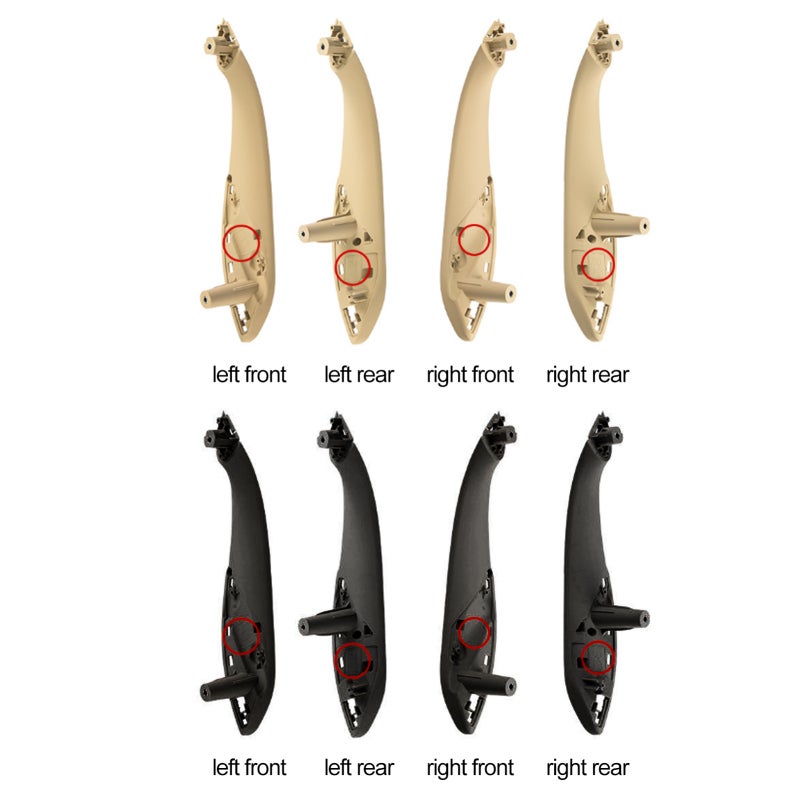 Inner Door Pull Handle: Left Rear Black, Upgraded ABS+PC Material, Anti-Scratch Anti-Deglue - Original Car Fit, Easy Install for BMW 3 Series - Image 3