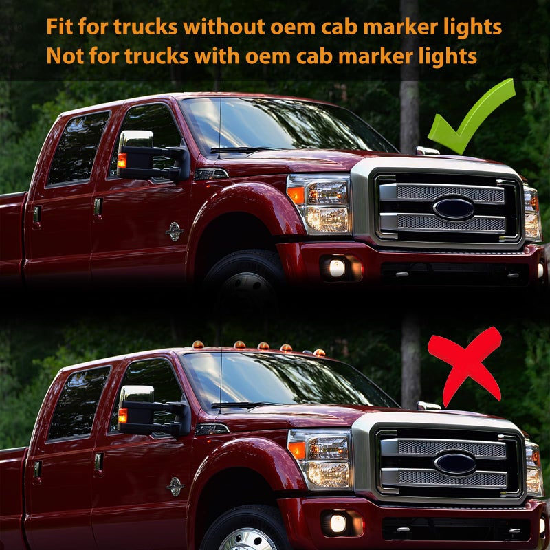 DERMOKA Cab Roof Top Marker Lights White Led Clearance Running Lamps for 1999-2016 F250 F350 F450 F550 Super Duty Pickup Truck, 5PCS (Smoked Black) - Image 4