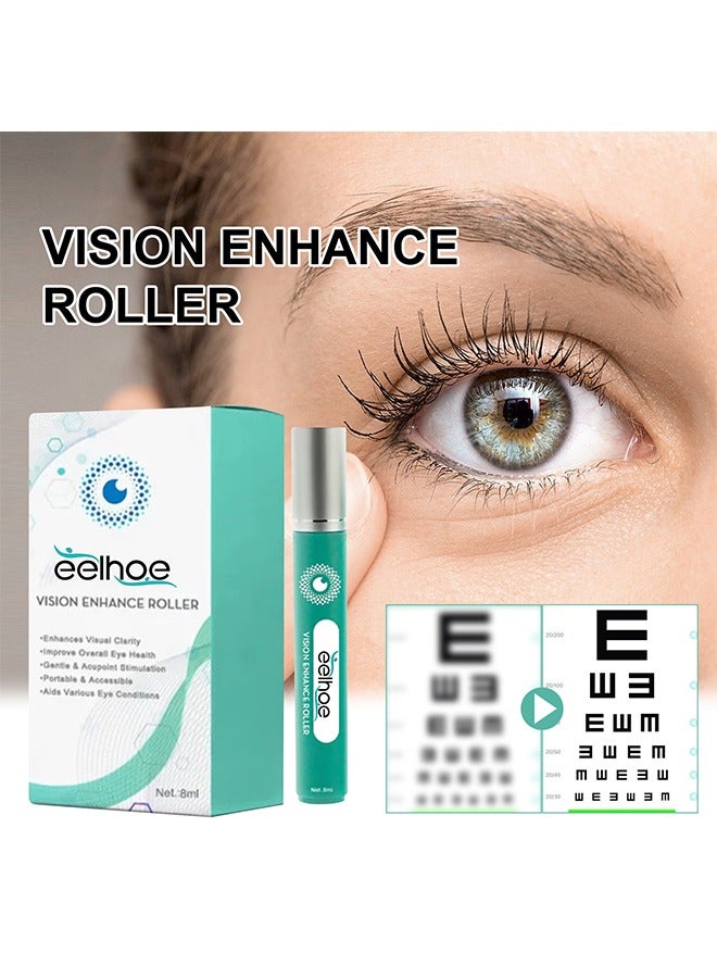 إيلهو أسطوانة تدليك لتحسين العيون 8 مل، تخفيف إجهاد العين وتعزيز وضوح العين للعيون الجافة وغير الواضحة والضبابية - Image 1