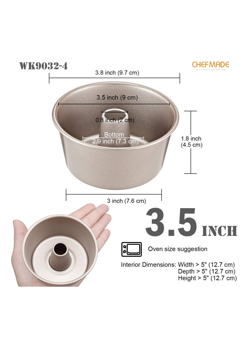 chefmade Mini Angel Food Pan Set 3.5 Inch 4Pcs - Image 2