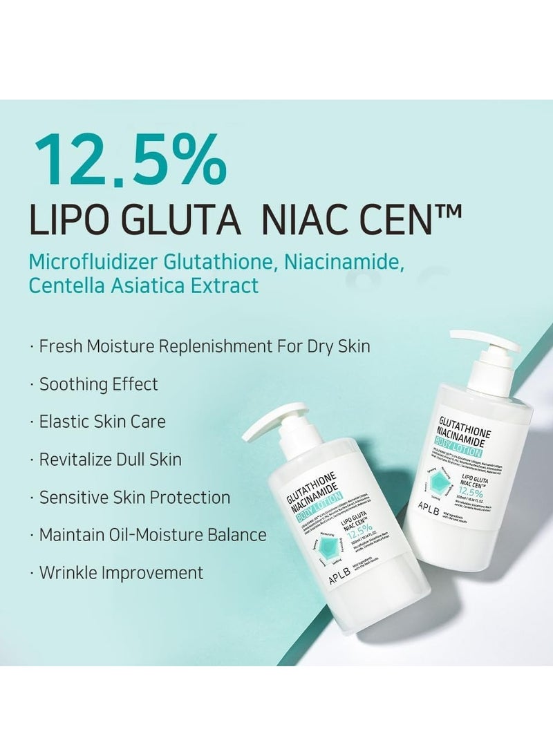 APLB Glutathione Niacinamide Body Lotion | LIPO GLUTA NIAC CEN™ 12.5% 10.14 FL.OZ/Korean Skincare, Long lasting hydration, Revitalize for gentle and improve skin texture - Image 3