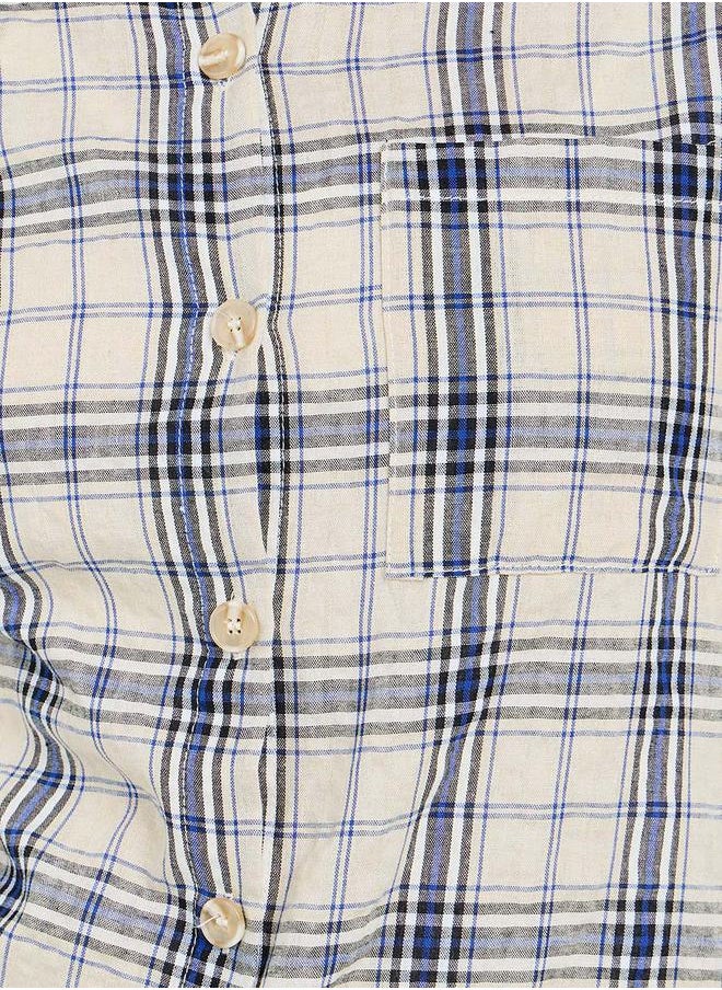 Styli - Checkered Print Oversized Longline Shirt - Image 1