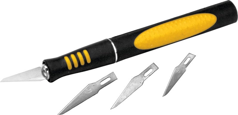 Performance Tool W9170 Precision Hobby Knife Set - 14 Blades for Various Projects with Comfortable Contoured Handle and Storage Case - Image 2