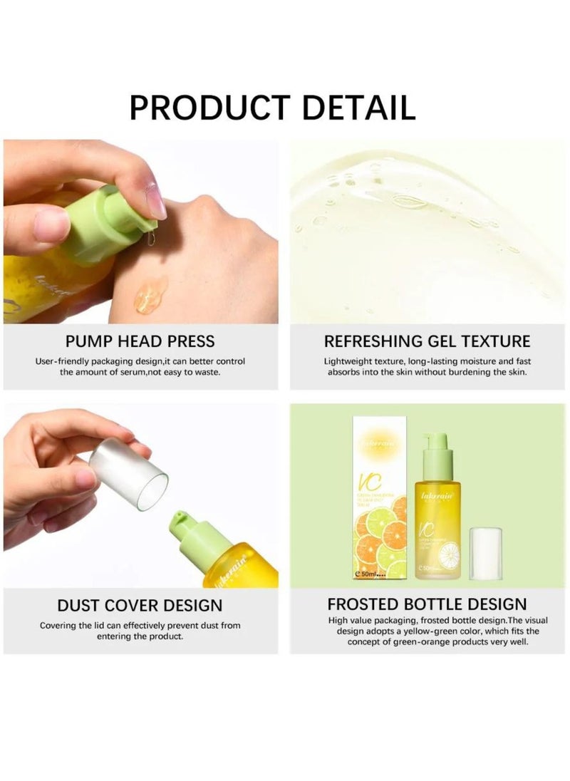 50ml Green Tangerine Vitamin C Face Serum Anti Aging Serum with Orange Extract and Niacinamide Reduce Dark Spots Acne Fine Lines and Wrinkles Hydrating Moisturizing Brightening Serum