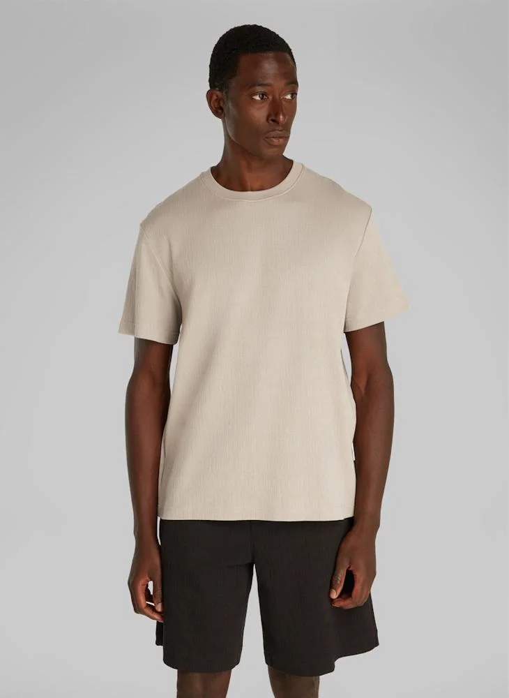 CALVIN KLEIN Cotton Knitted Crew Neck T-Shirt