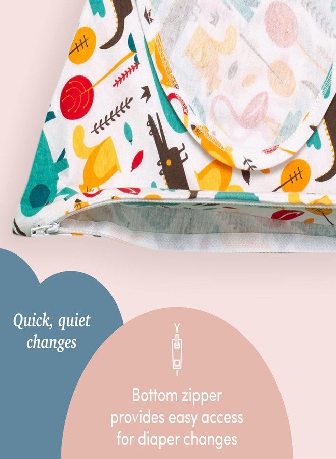 SleepingBaby Zippy Swaddle - Cozy Baby Swaddle Blanket with Convenient Bottom Zipper for Easy Diaper Changes - Modern Animals - Medium/Large - 2 Pack - Image 4