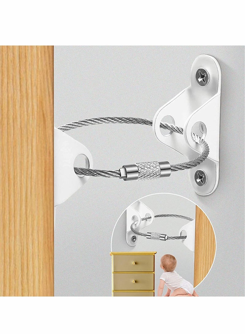 Furniture Strap for Baby Proofing Anchors Wall Metal Secure 400 Pound Falling Prevention Straps Adjustable Safety Earthquake Protect Toddler and Pet (10 Pack) - Image 1
