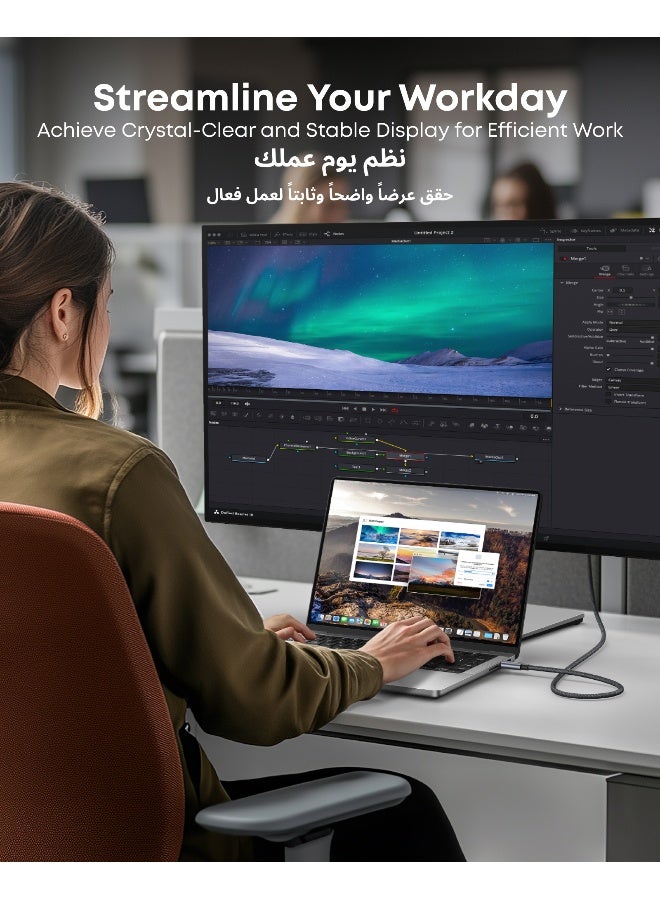 Anker HDMI Cable, 4K@60Hz Ultra-Fast Nylon-Braided USBC to HDMI Cord with Advanced Shielding, Thunderbolt 5/4/3, For MacBook, iPad, iPhone, HDTV, and More (3 FT) - Image 3