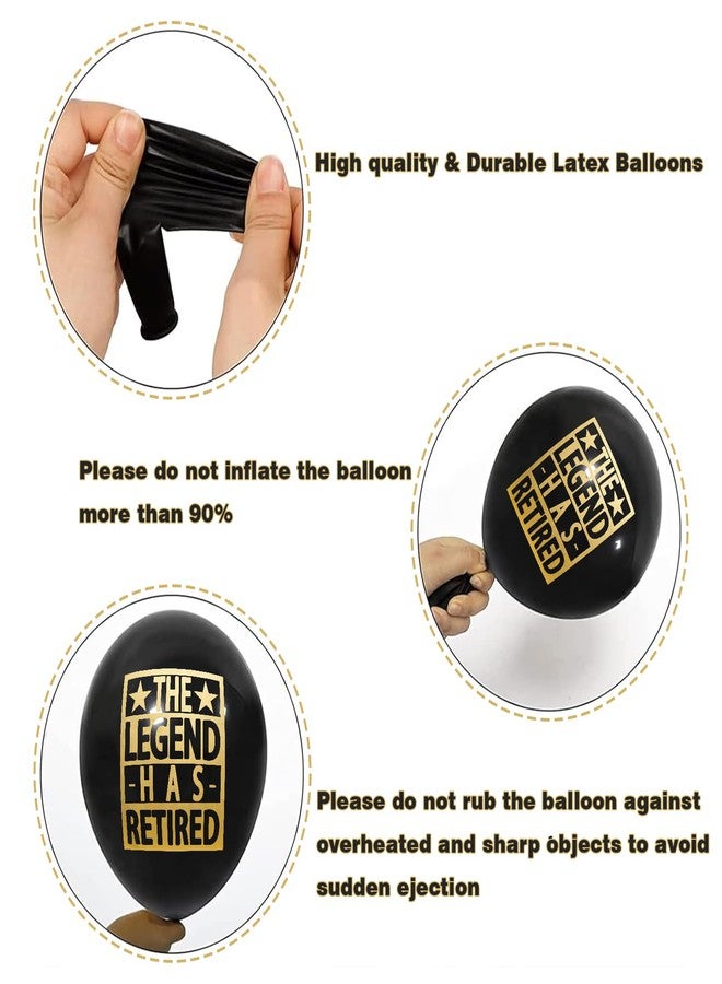 ELEFOCUS Happy Retirement Party Black and Gold Balloons for Retirement Party Decorations, Balloons designed specifically for a Retirement, 12inch Latex 24pcs Balloons for Party Supply - Image 3