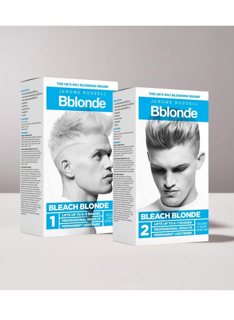 Jerome Russell Bblonde Bleach Blonde Kit No 1 Bleach Blonde Hair Dye for Light to Dark Brown Hair Colour Powder Bleach High Lift for 8 9 Shades Lighter Hair Hair Dye Permanent for Men - Image 2