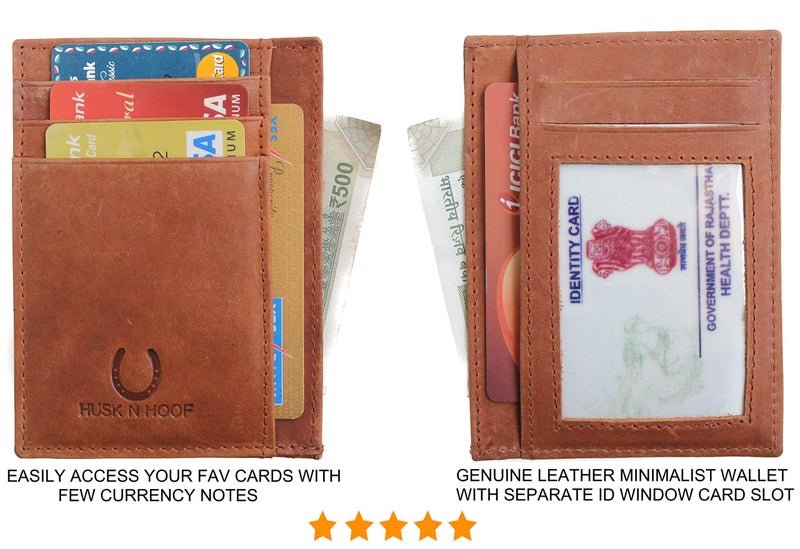 Husk N Hoof RFID Protected Leather Credit Card Holder Wallet for Man Women | Card Holder for Men Woman | Hunter Brown - Image 4