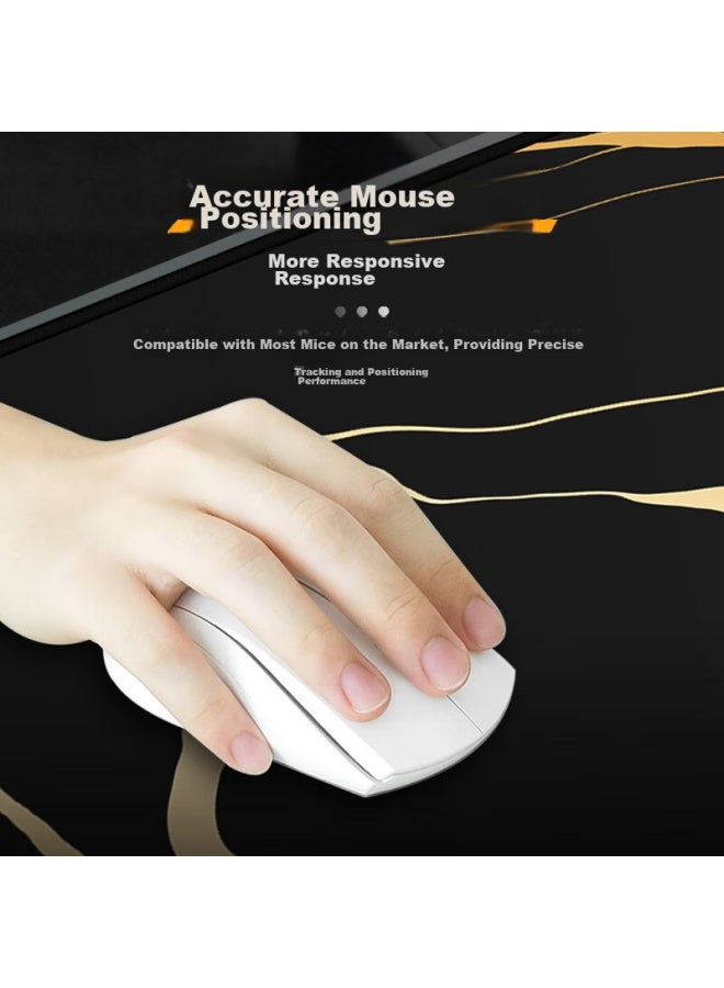 Daryo Dareu Gold-plated Series Gs-804 Black Gaming Mouse Pad, Fine Texture, Waterproof, Large Size, Thickened, Edge-locked, Office Keyboard, Computer Desk Pad, 800*400*3mm - Image 2