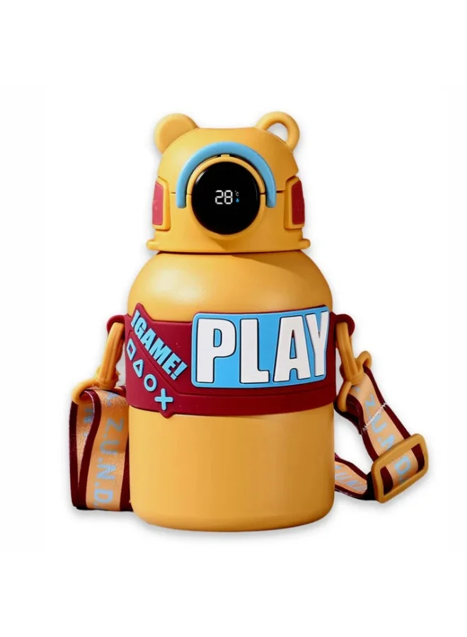 LITTLE SURPRISE BOX Little Surprise Box, Yellow Game Theme tempertaure Controlled Stainless Steel Kids Water Bottle, 550ml