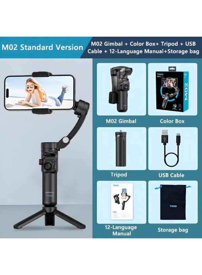 توكوي حامل ثلاثي القوائم قابل للطي M02 ممتاز بثلاثة محاور مع خاصية تتبع الوجه الذكية | عصا سيلفي قابلة للطي مع إضاءة قابلة للتعديل | دوران 360 درجة لتصوير فيديو وصور سلسة | حامل ثلاثي القوائم محمول لأجهزة iPhone وAndroid | مثالي لمدونات الفيديو، والبث المباشر، والسفر، ومكالمات الفيديو - Image 3