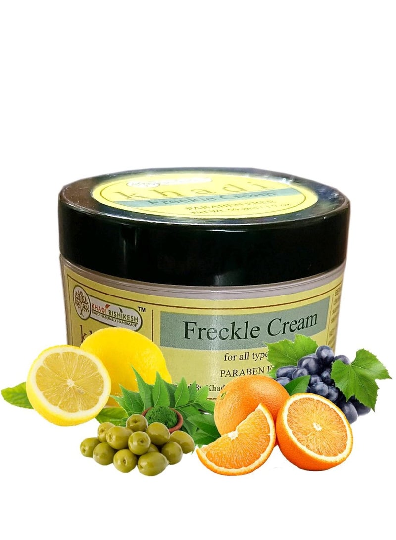 KHADI RISHIKESH Men's, Women's Herbal Freckle Cream for pigmentation Removing Dark Spots Acne Scars blackheads, Even Skin, Blemishes Best Cream For Pigmentation Dark Spots (50 gm) - Image 1