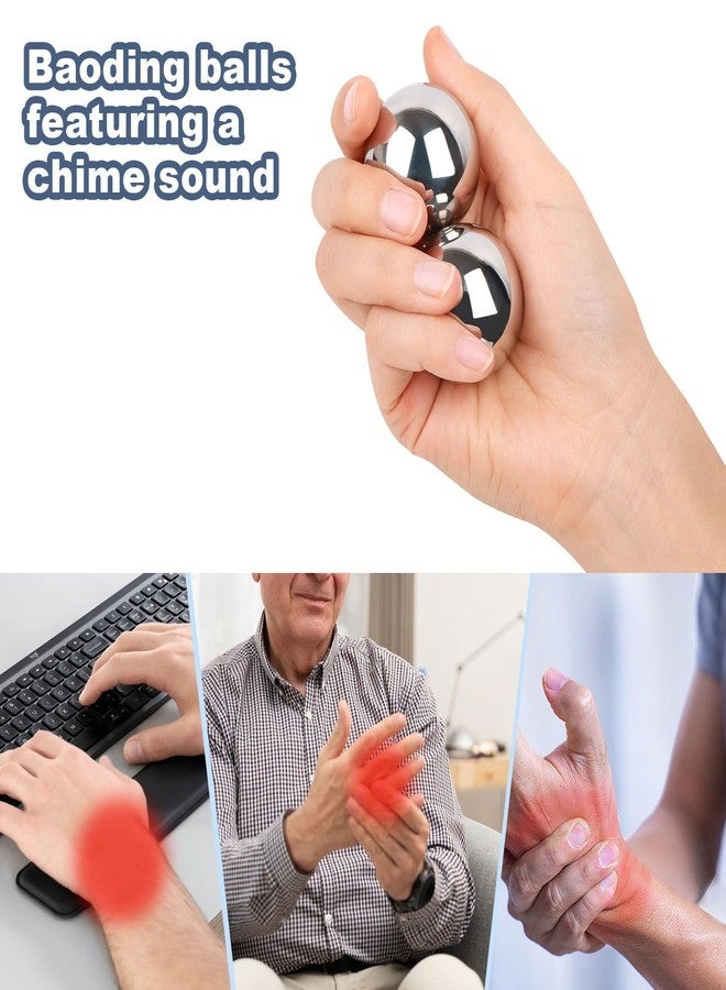 SDEMYI 1.5-inch Baoding Balls with Chime: Stainless Steel Baoding Balls, Hand Massage, Meditation Balls — Suitable for Home/Office Exercise, Stress Relief, Anxiety Reduction, and as Holiday Gifts - Image 2