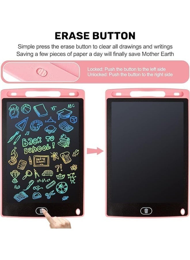 LCD Writing Tablet 12 Inch Drawing Pad and Pen Portable Educational Graphic Board with Erase Button and Screen Lock Button For Kids Boys Girls (Random Colors - 12 inch) - Image 2
