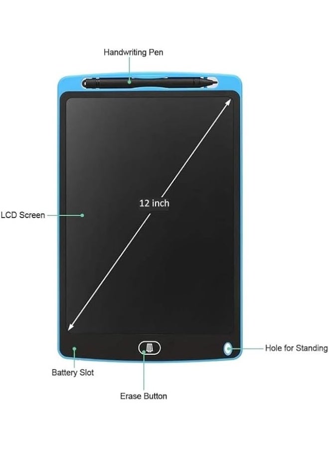 LCD Writing Tablet 12 Inch Drawing Pad and Pen Portable Educational Graphic Board with Erase Button and Screen Lock Button For Kids Boys Girls (Random Colors - 12 inch) - Image 5