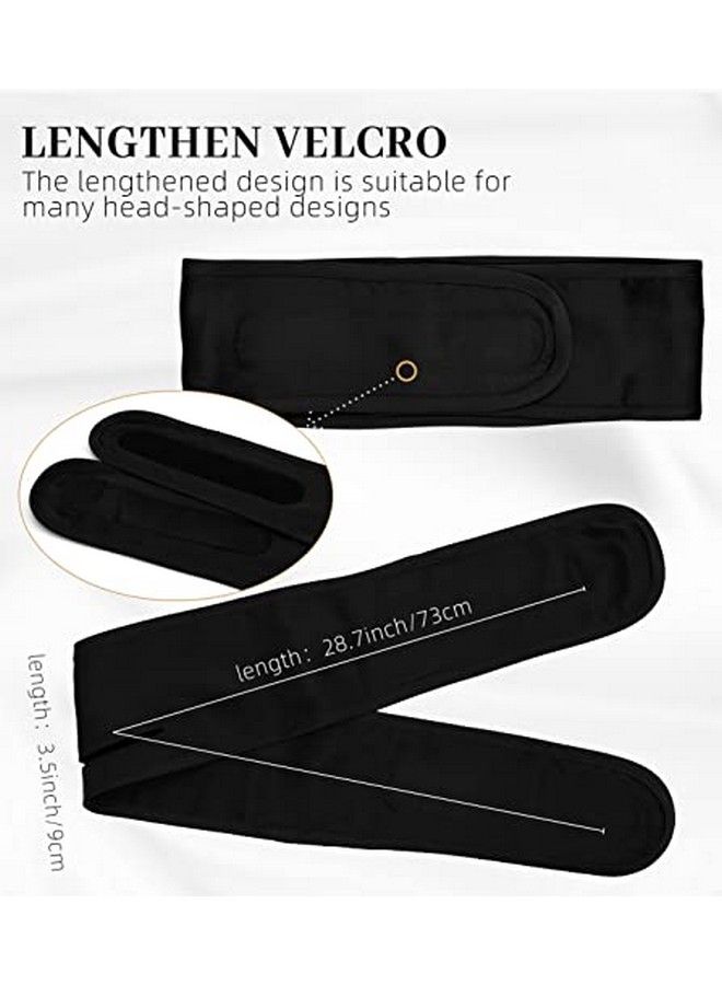 Fantastic house Silk Spa Headband For Washing Face 22 Momme 100% Mulberry Silk Scarf For Hair Wrapping At Night Adjustable Ponytail Head Wrap Hair Band For Women And Girls For Sleep Makeup Sport (Black)  - Image 5