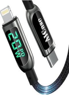 AICase USB C Auf Lightning-Kabel, 1.2 m Lade-synchroniser-ungskabel mit LED-Display, kompatibel mit iPhone 13 13 Pro 12 Pro Max 12 11 X XS XR 8 Plus, AirPods Pro, unterstützt Power Delivery (1.2 m)