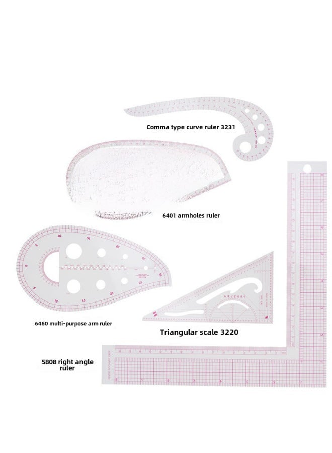 Thumb Clothing Ruler Cutting Ruler Sleeve Cage Ruler Ruler Curve Ruler Button Arc Ruler Set - Image 1