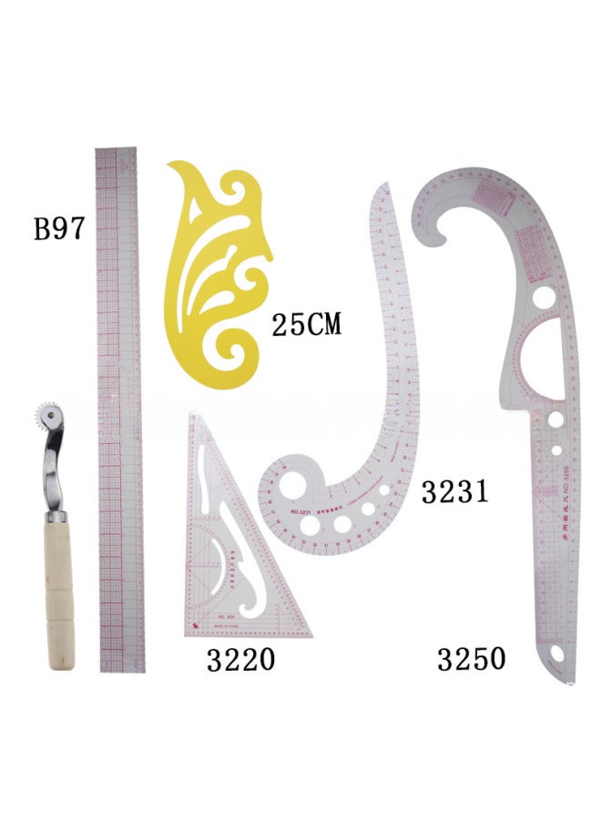 Thumb Clothing Ruler Cutting Ruler Sleeve Cage Ruler Ruler Curve Ruler Button Arc Ruler Set - Image 2