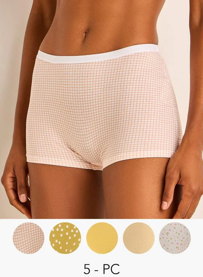 سبلاش فيڤ Set of 5   Boyshort Briefs with Assorted Print