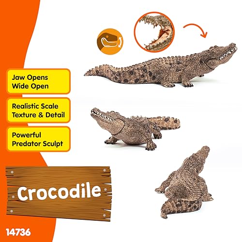Schleich Wild Life Realistic Wild Animal Toy for Boys and Girls Crocodile Toy Figurine with Movable Jaw - Image 3