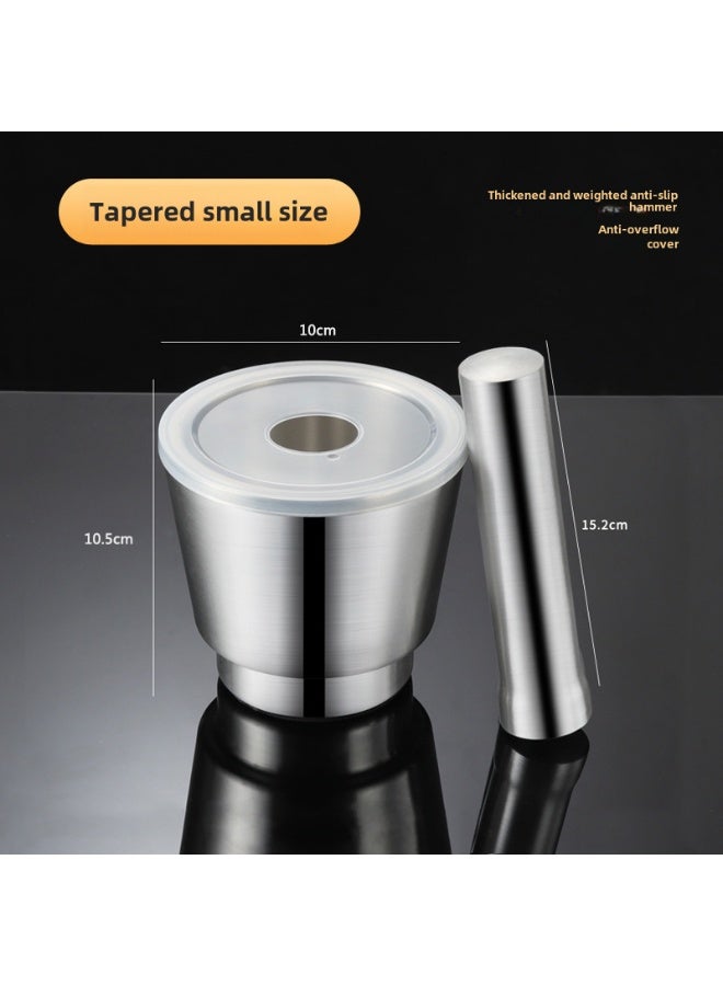 مجموعة مدق ثوم من الفولاذ المقاوم للصدأ مع مطحنة وهاون 10 سم 【تدريجي عميق】 10 سم