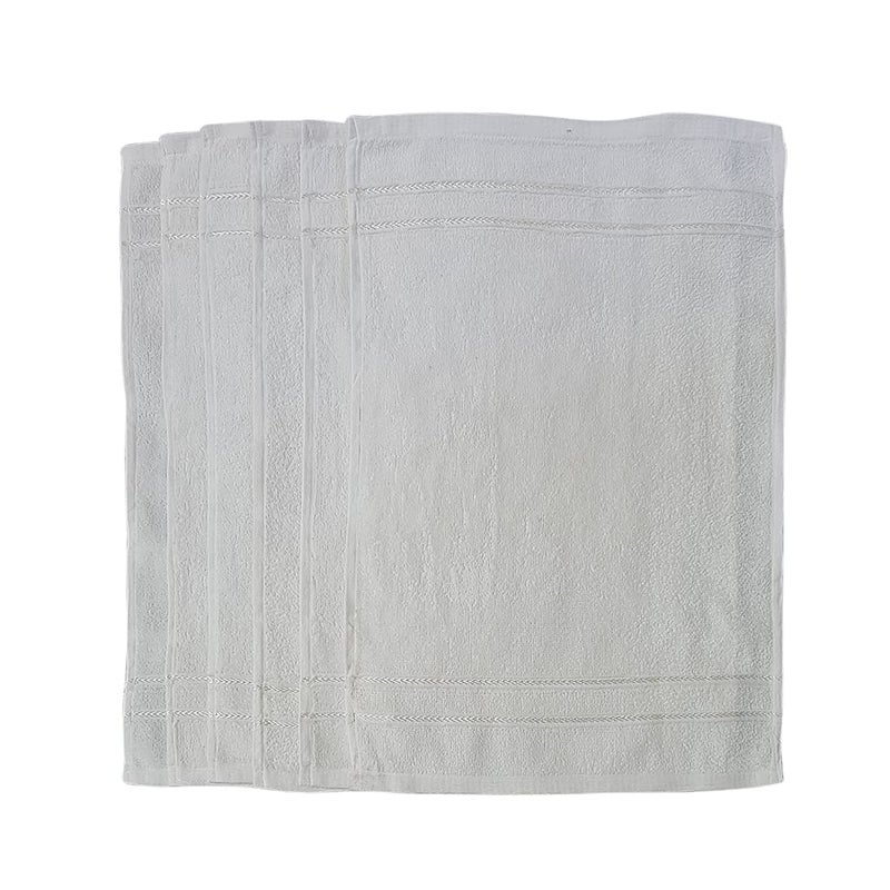 MUKHAKSH موخاخش (عبوة من 6) مناشف يد كبيرة بيضاء فاخرة 100% قطن (الحجم 16 × 24) - Image 5