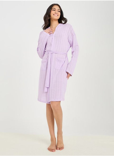 Pointelle Hooded Robe