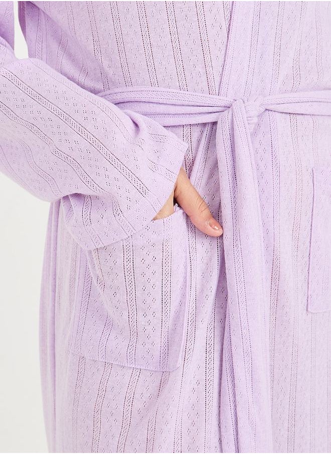 Styli - Pointelle Hooded Robe - Image 1