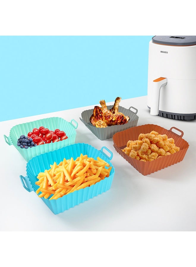 7packs قابلة لإعادة الاستخدام السيليكون الهواء المقلية بطانات مربع 8 بوصة الهواء المقلية فرن الميكروويف الملحقات سهلة التنظيف - Image 3