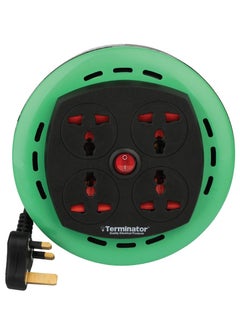 Terminator  4 Way Universal Power Extension Reel With Master Switch Indicator and 4M Cable