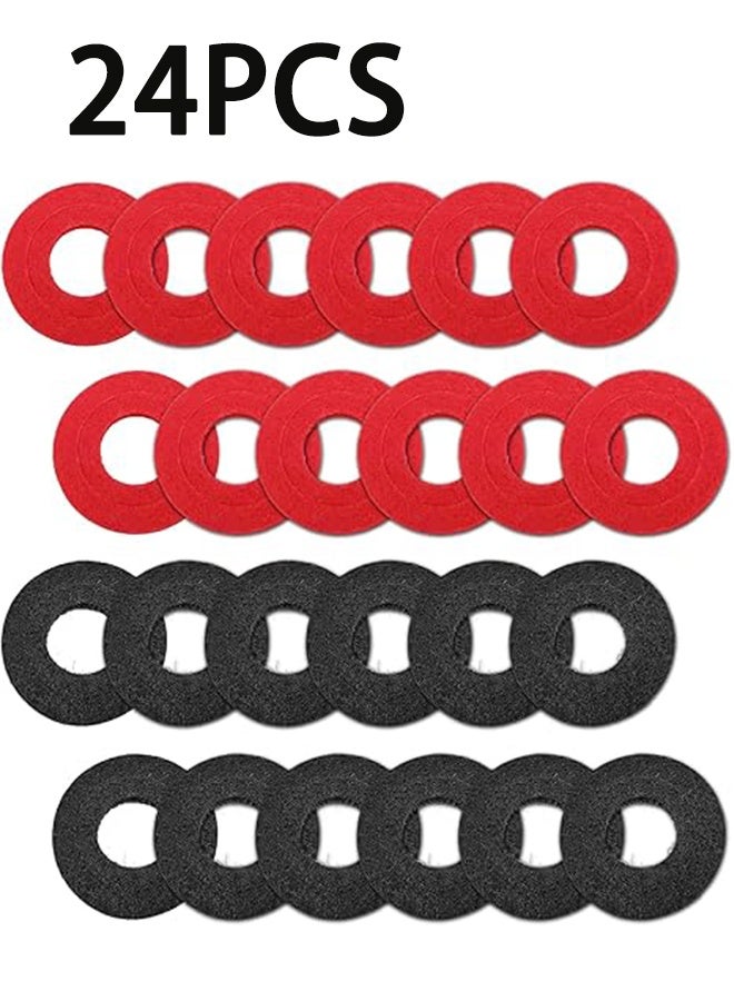 24 Pieces Battery Terminal Anti Corrosion Washers, Fiber Washer Gasket for Protecting 12-Volt Battery Terminal, Battery Terminal Protector (12 Red and 12 Black) - Image 1