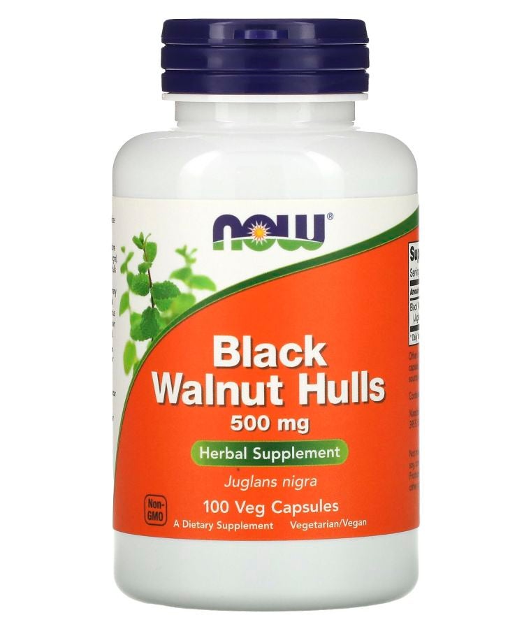 now Black Walnut Hulls 500 mg 100 Veg Capsules