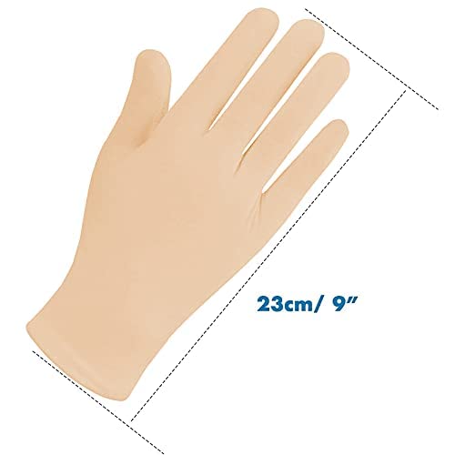 KETKAR Unisex Adult's Cotton Short/Half Hand Gloves for Sun Protection Bike Riding (2 Pair)_Beige|Blue - Image 2