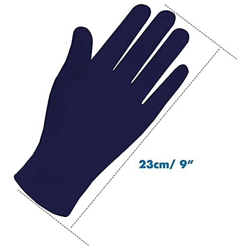 KETKAR Unisex Adult's Cotton Short/Half Hand Gloves for Sun Protection Bike Riding (2 Pair)_Beige|Blue - Image 5