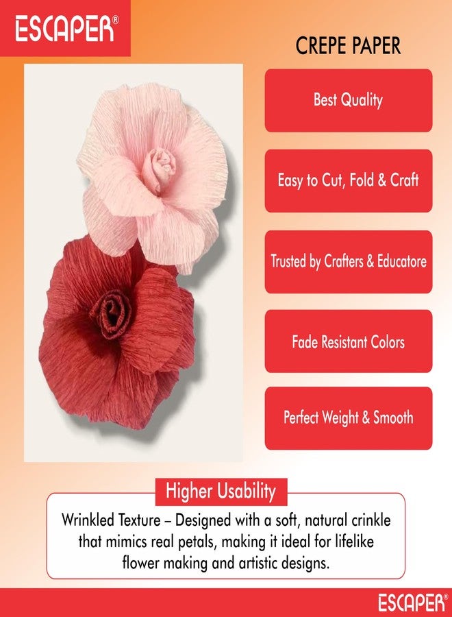 ESCAPER Crepe Paper Sheets, Wrinkled Craft Paper Set (20"x32" Inch Each), Flexible & Durable Crepe Paper for Craft, Flower Making, Gift Wrapping, and Party Decoration - Image 5