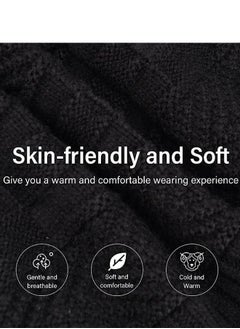 SARAOONT 4 Piece Winter Beanie Hat and Scarf Set Includes 2 Black and 2 Navy Pieces Thick Warm and Cozy for Cold Weather  - Image 5
