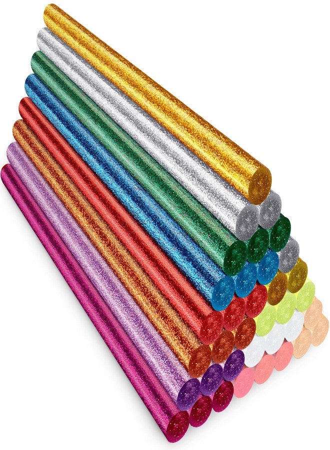 ENPOINT Glitter Color Hot Glue Sticks Full Size, 8" Long x 0.43" Dia 36 Pack Hot Melt Glue Sticks Bulk, Adhesive Glue Sticks Standard for Crafting DIY Art School Gluing Project Repair Sealing - Image 1