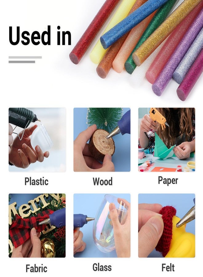 ENPOINT Glitter Color Hot Glue Sticks Full Size, 8" Long x 0.43" Dia 36 Pack Hot Melt Glue Sticks Bulk, Adhesive Glue Sticks Standard for Crafting DIY Art School Gluing Project Repair Sealing - Image 3