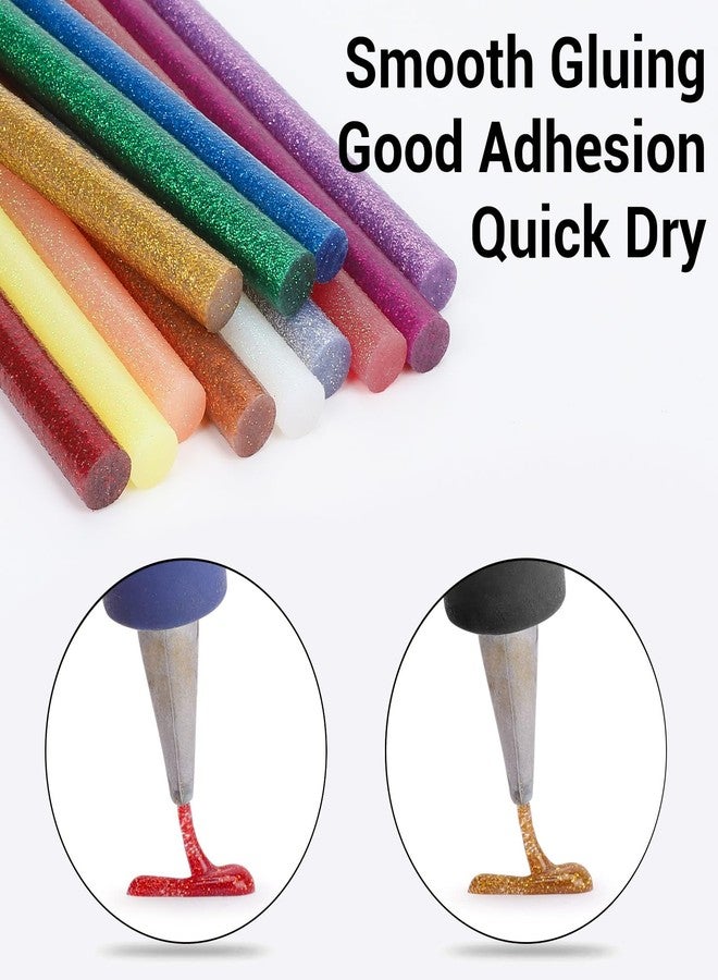 ENPOINT Glitter Color Hot Glue Sticks Full Size, 8" Long x 0.43" Dia 36 Pack Hot Melt Glue Sticks Bulk, Adhesive Glue Sticks Standard for Crafting DIY Art School Gluing Project Repair Sealing - Image 5
